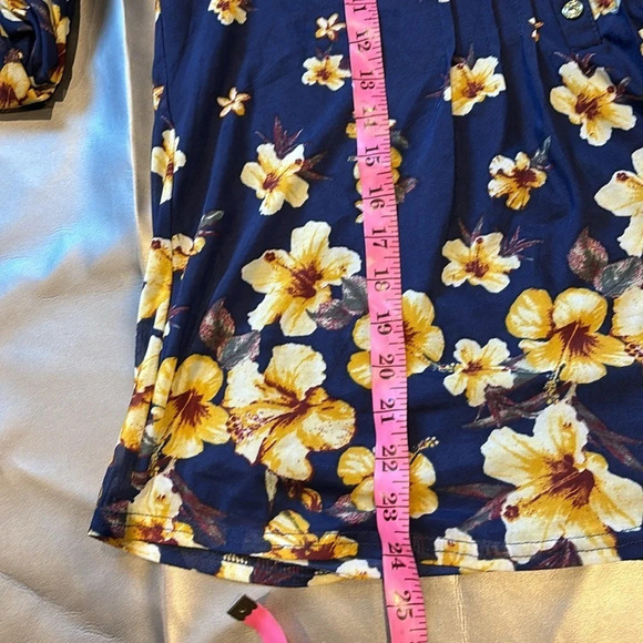 Vintage style blue  floral blouse Sz M - Picture 8 of 11